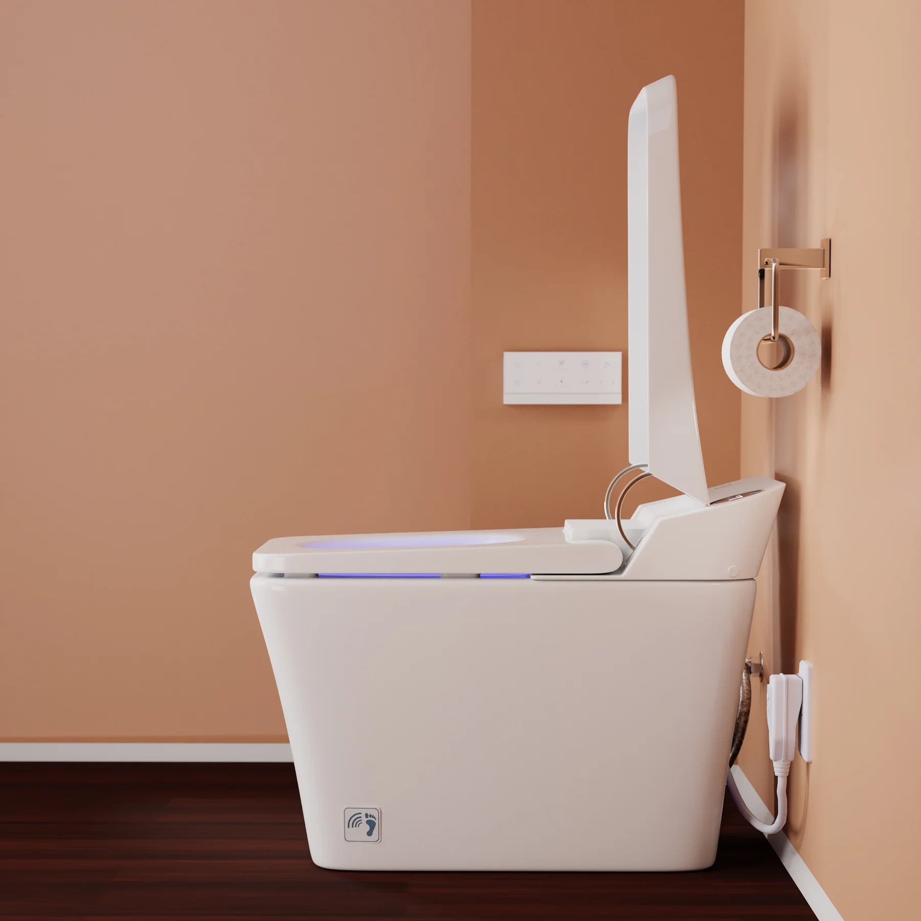 Trone Tahum - STCH Smart Bidet Toilet with ToeTouch, Auto Open, White