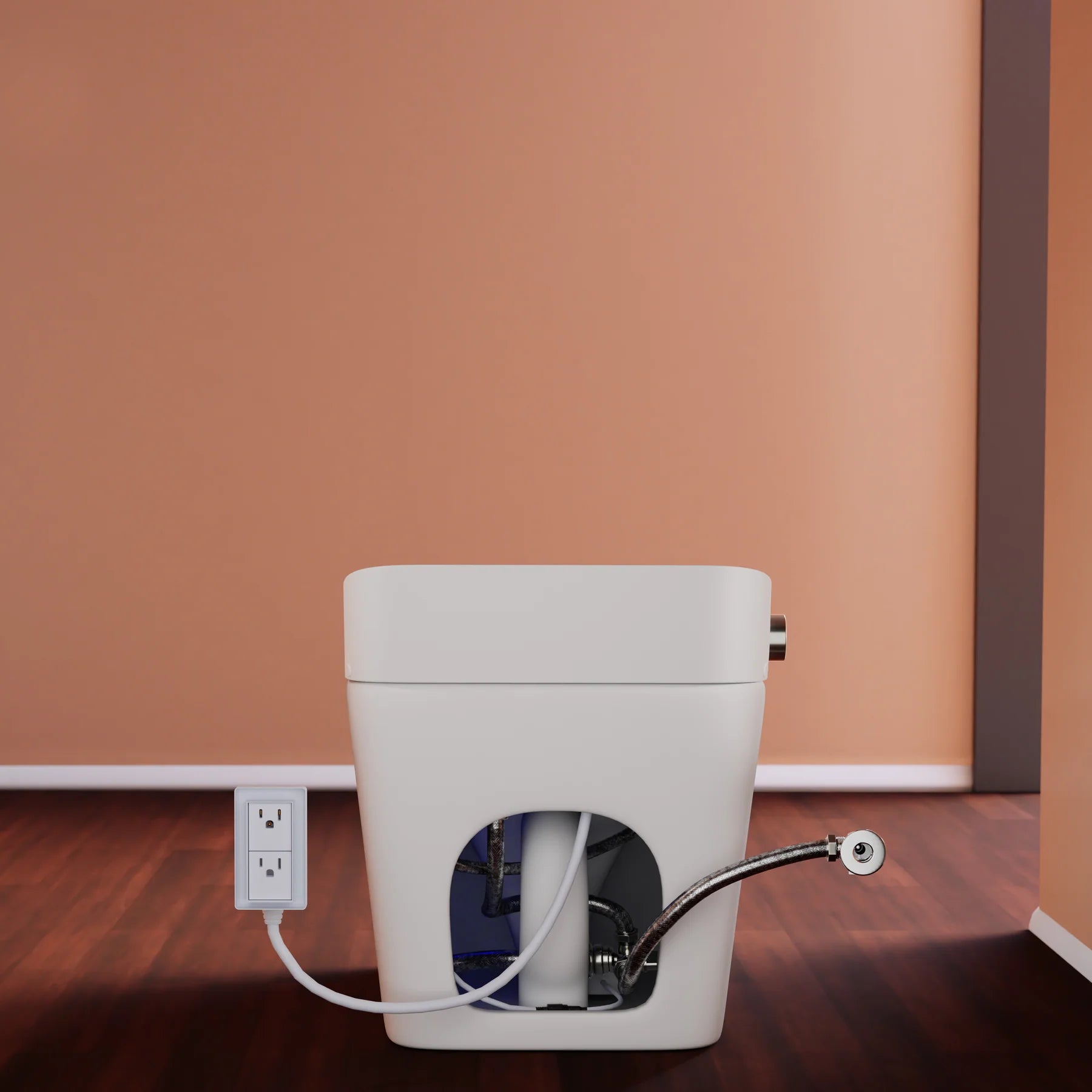 Trone Tahum - STCH Smart Bidet Toilet with ToeTouch, Auto Open, White