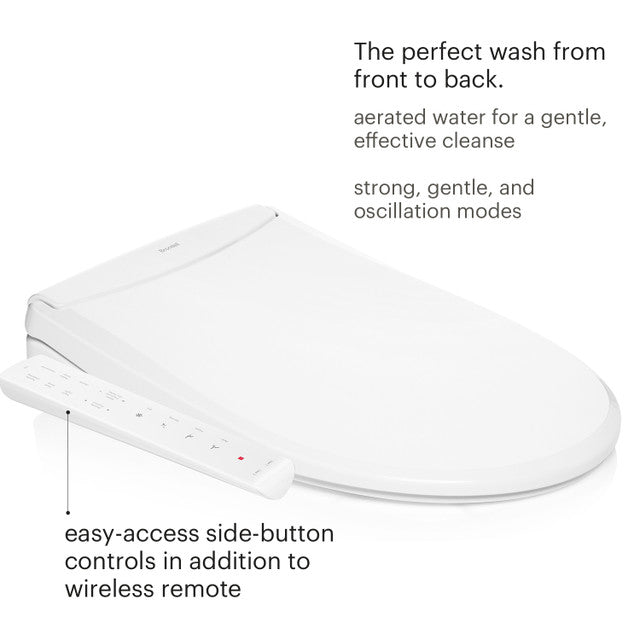 Brondell Swash Thinline T22 Luxury Bidet Toilet Seat with Side Arm Control