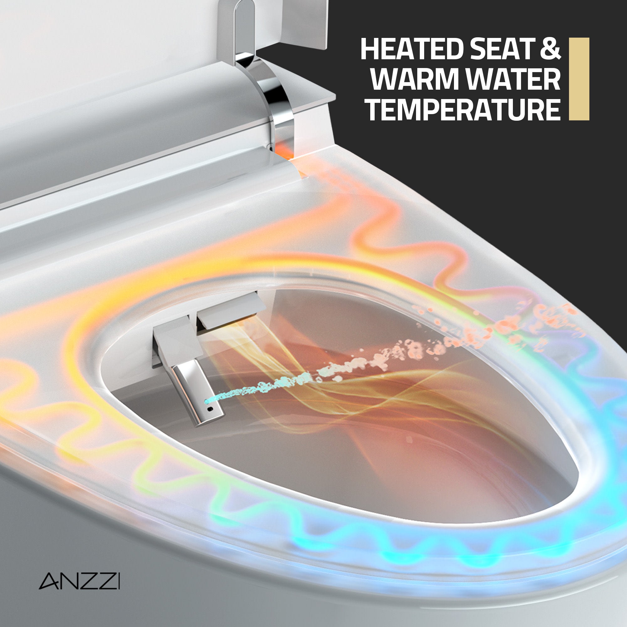 ANZZI Juno 26 in. Smart Toilet and Bidet Set in White with Heated Seat, Front & Rear Wash, Foot Sensor, and Remote Control