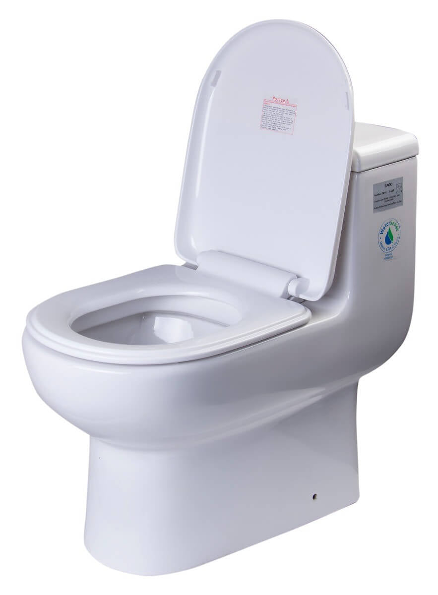 EAGO TB351 One Piece Dual Flush High Efficiency Low Flush White Toilet