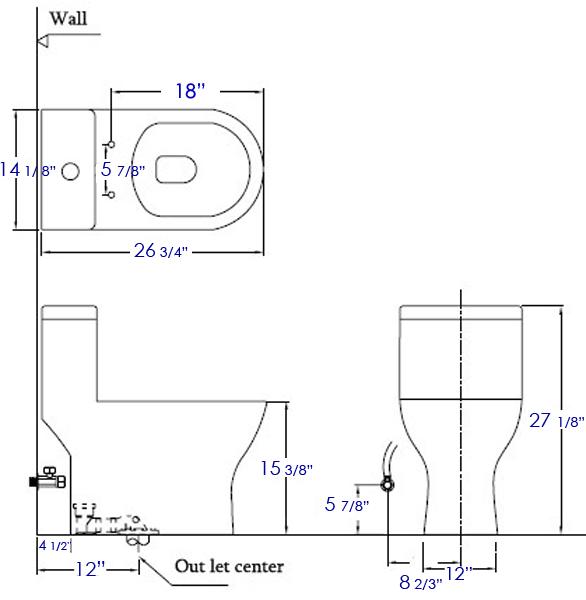 EAGO TB353 One Piece Dual High Efficiency Low Flush Eco-Friendly Toilet