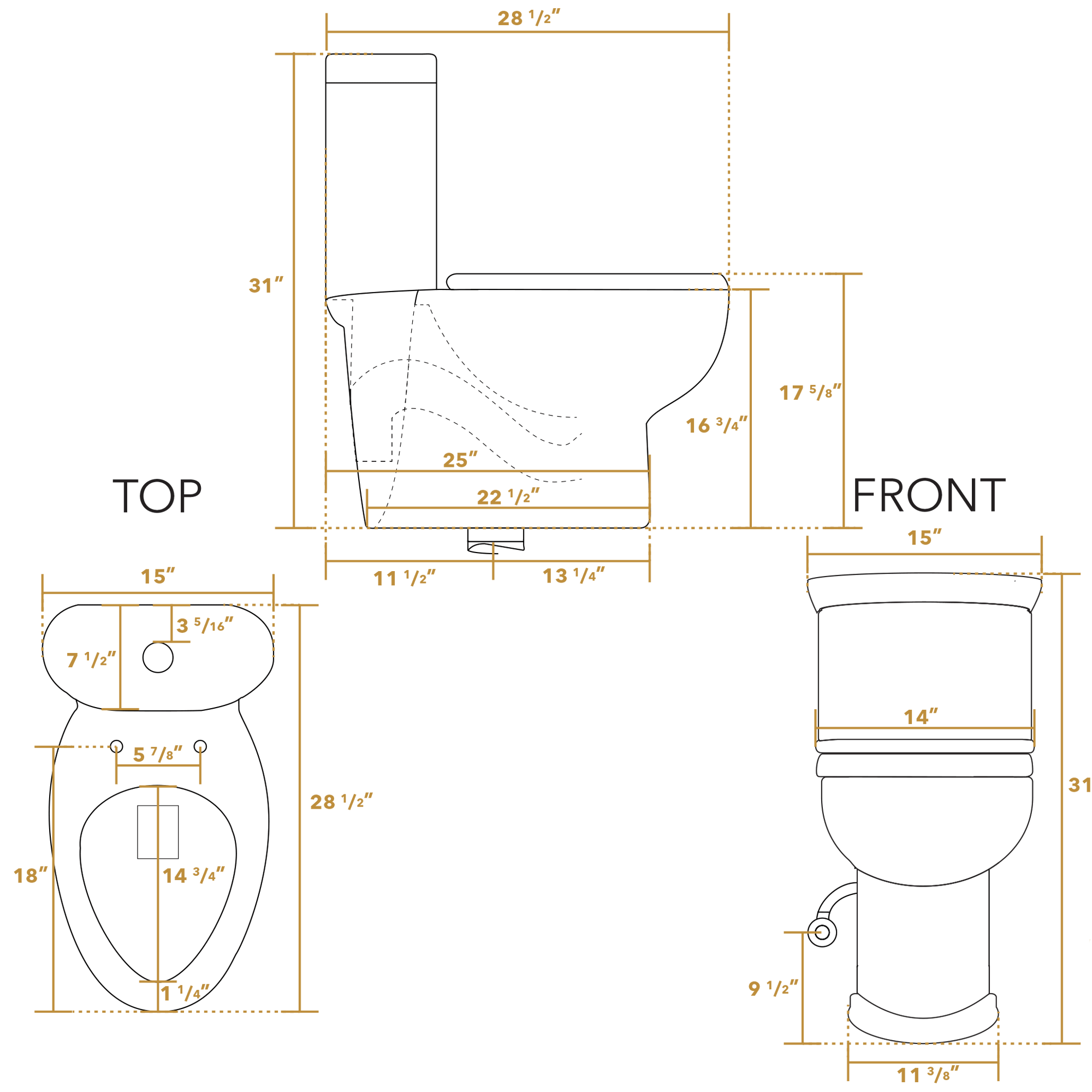 Whitehaus WHMFL3364-EB Magic Flush White One Piece Toilet
