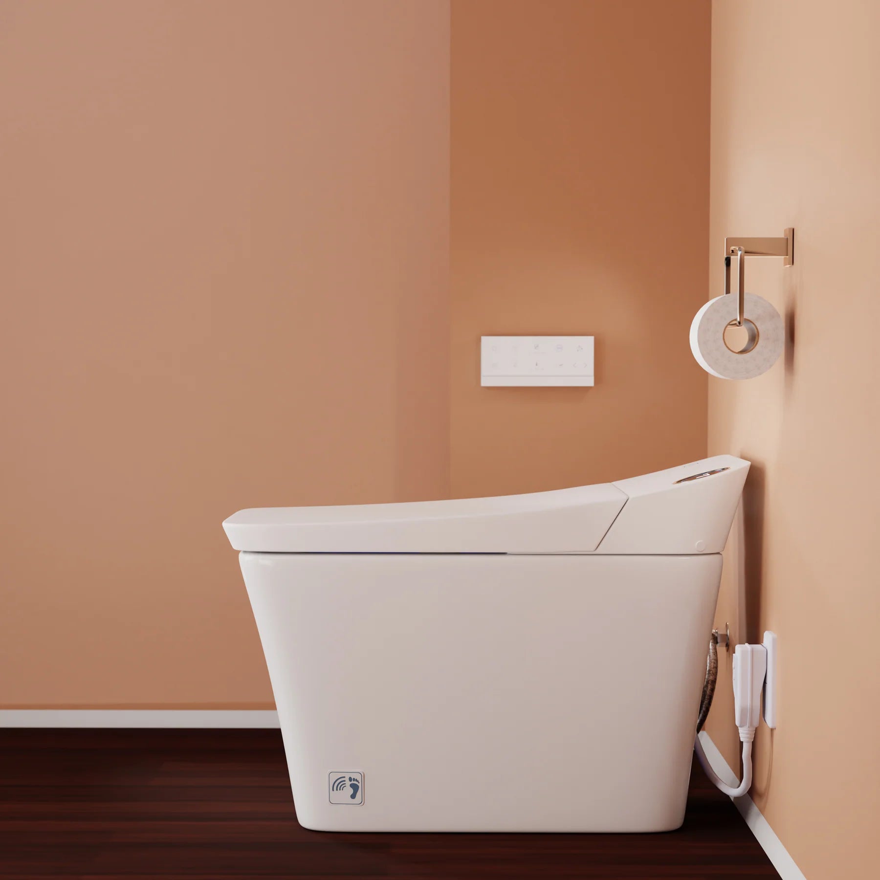 Trone Tahum - STCH Smart Bidet Toilet with ToeTouch, Auto Open, White