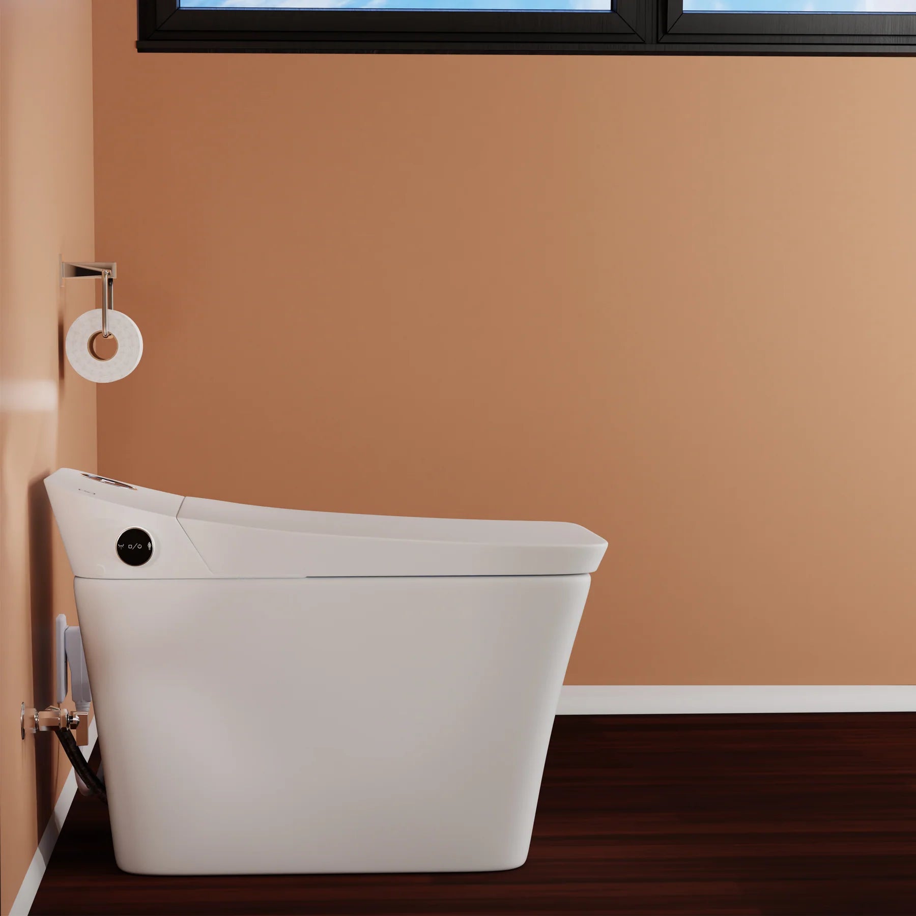 Trone Tahum - STCH Smart Bidet Toilet with ToeTouch, Auto Open, White