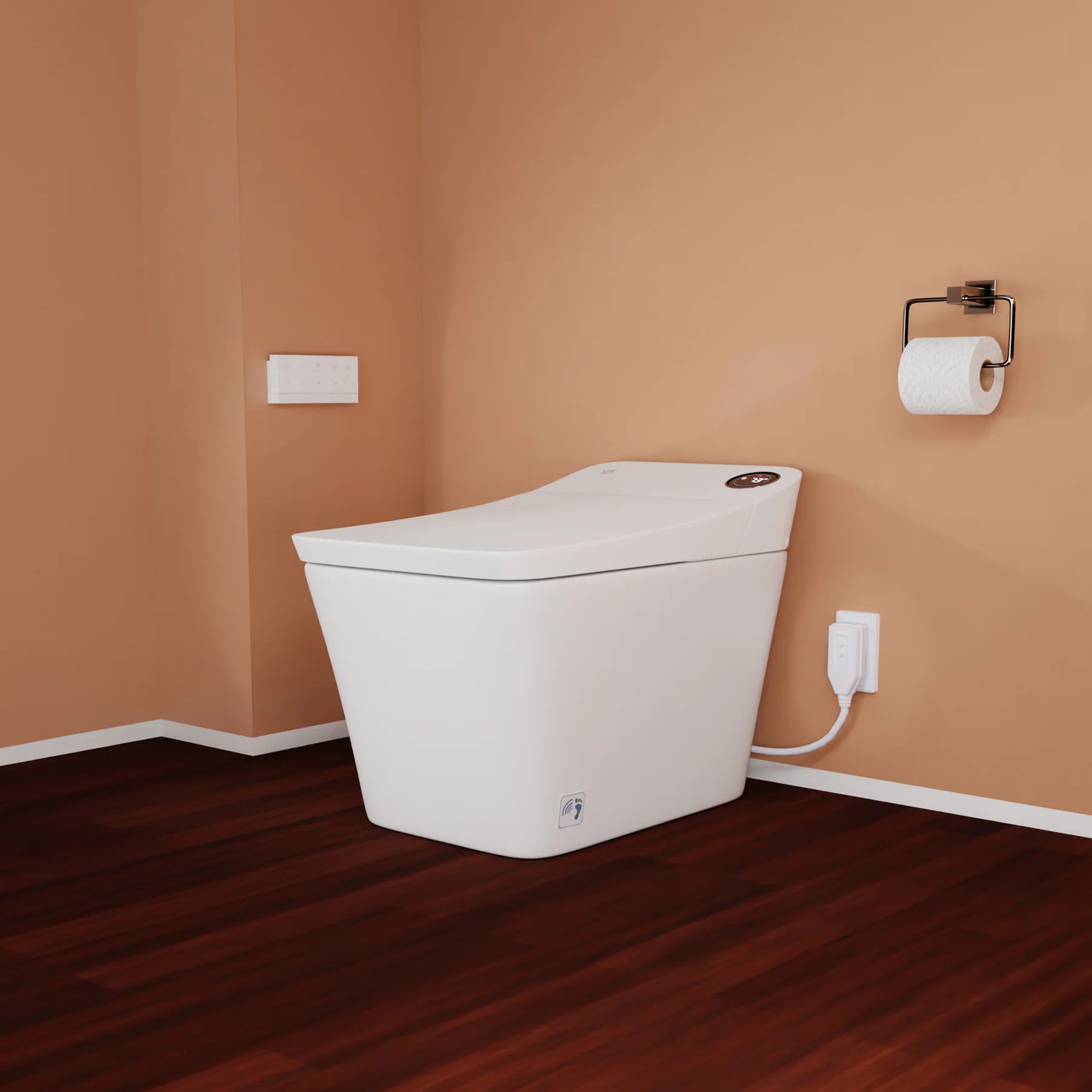 Trone Tahum - STCH Smart Bidet Toilet with ToeTouch, Auto Open, White
