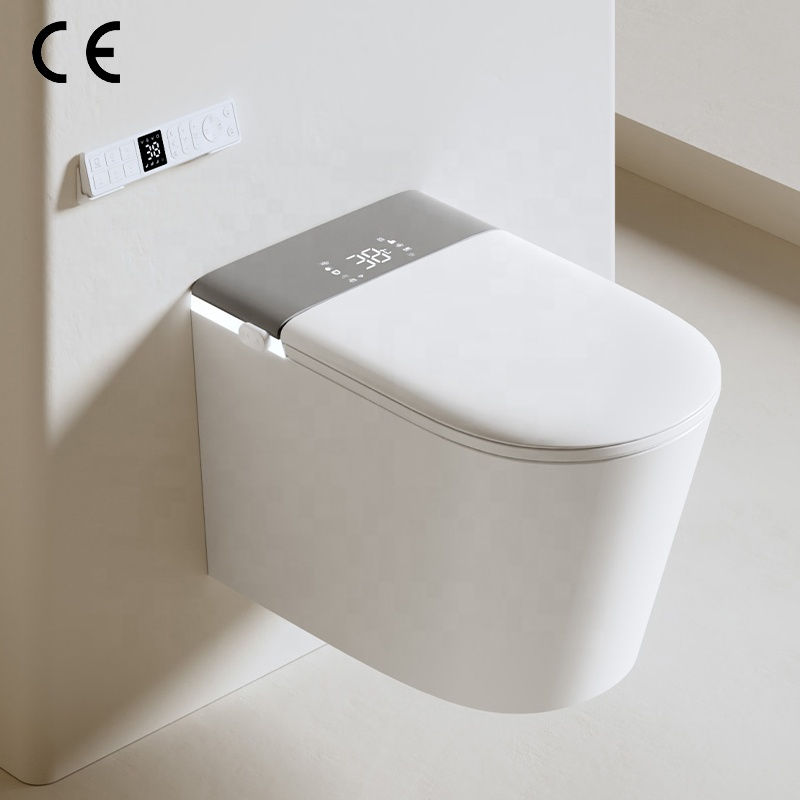 Rimless Smart Toilet Bidet Wall Mounted Self Cleaning P Trap Suspended WC Intelligent