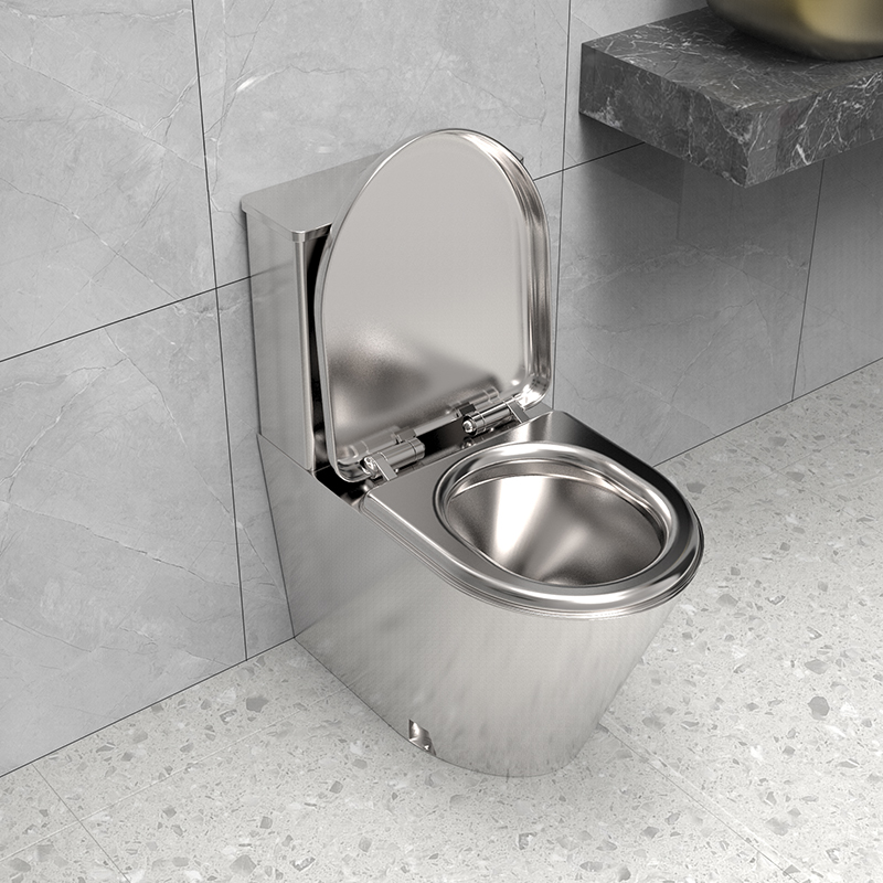Stainless Steel Toilet Floor-standing One-Piece Water Closet Toilet for Prison Hospital Ship Train