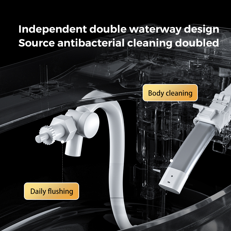 Smart Toilet with Automatic Inductive Flushing Heated Bidet Slow Closing Eco-Friendly One-Piece Design