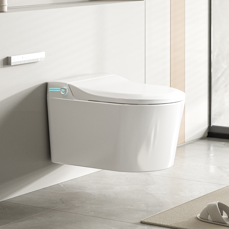 Smart Toilet with Automatic Inductive Flushing Heated Bidet Slow Closing Eco-Friendly One-Piece Design