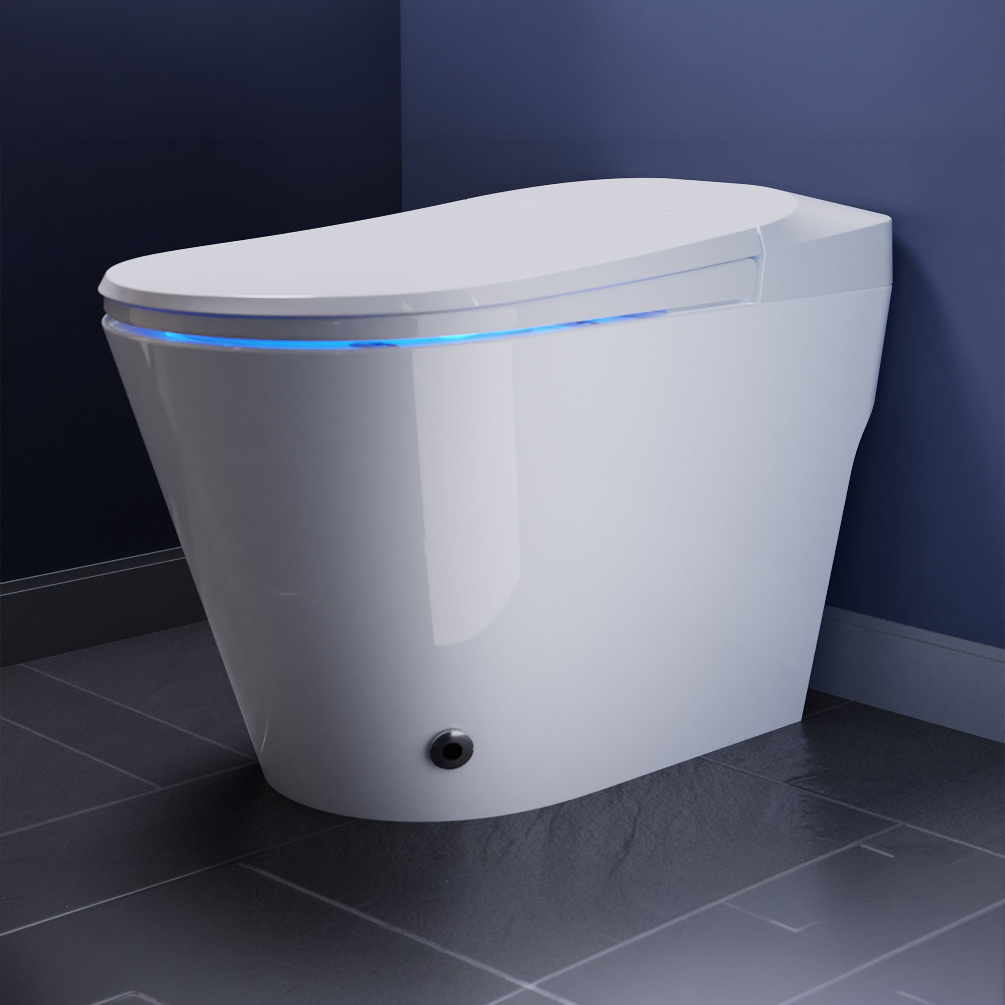 ANZZI ENVO Echo Smart Bidet Toilet (1.28 GPF), Elongated, Touchless Operation (Motion/Foot Sensor, Voice/Wi-Fi), UV Nozzle Sterilization, and Deodorizer