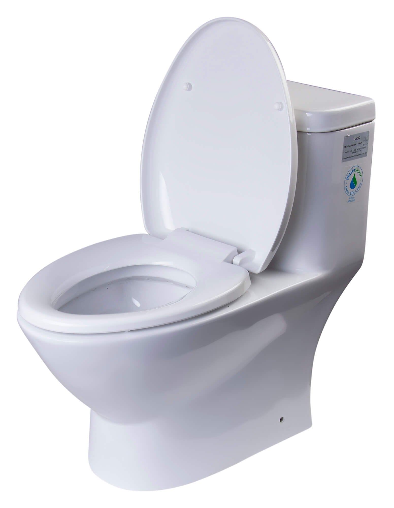 EAGO TB346 Elongated One Piece Dual Flush High Efficiency Low Flush White Toilet