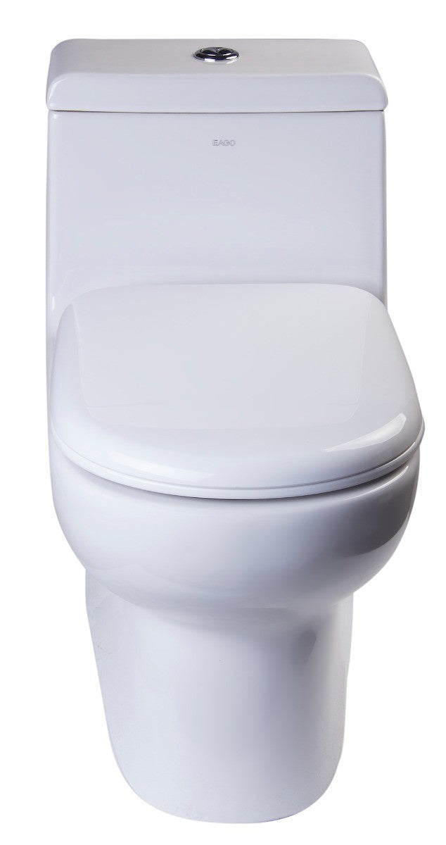 EAGO TB351 One Piece Dual Flush High Efficiency Low Flush White Toilet