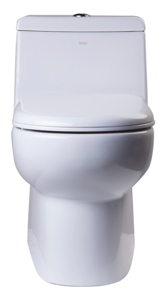 EAGO TB351 One Piece Dual Flush High Efficiency Low Flush White Toilet