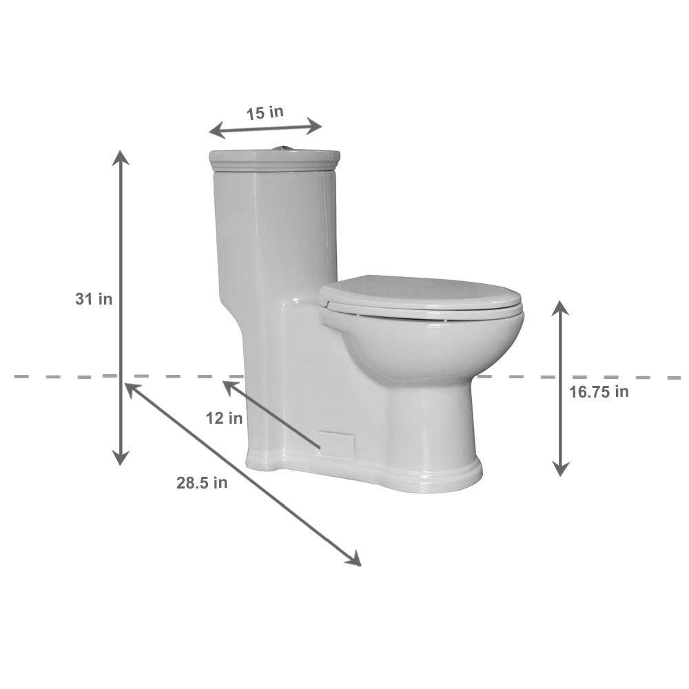 Whitehaus WHMFL3364-EB Magic Flush White One Piece Toilet